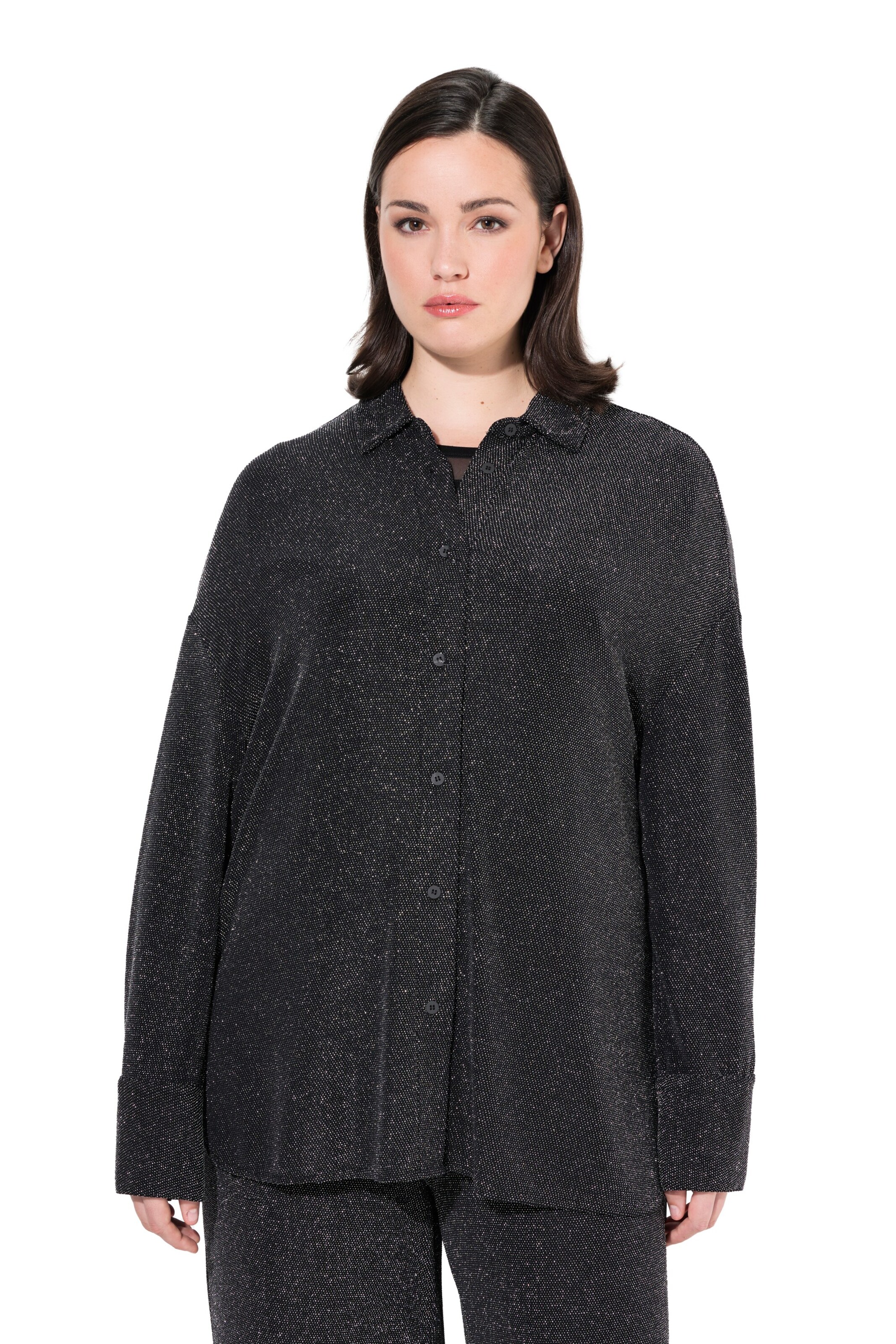 Ulla Popken Bluse in Schwarz: Vorderseite