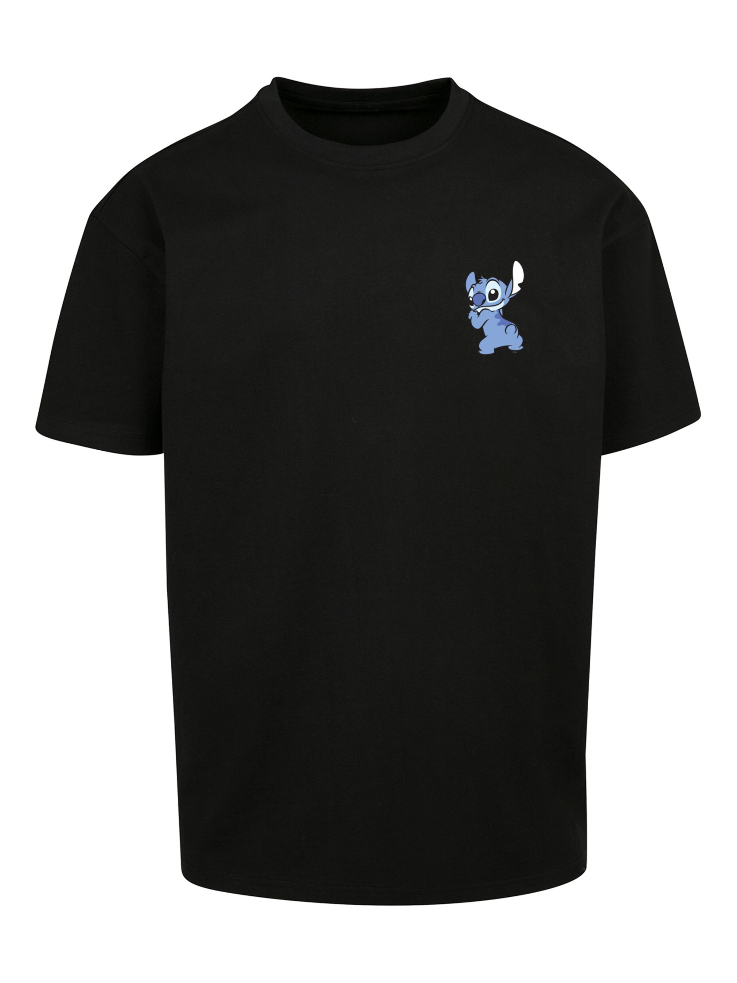 T-Shirt 'Disney Lilo And Stitch Stitch' F4NT4STIC en noir : devant