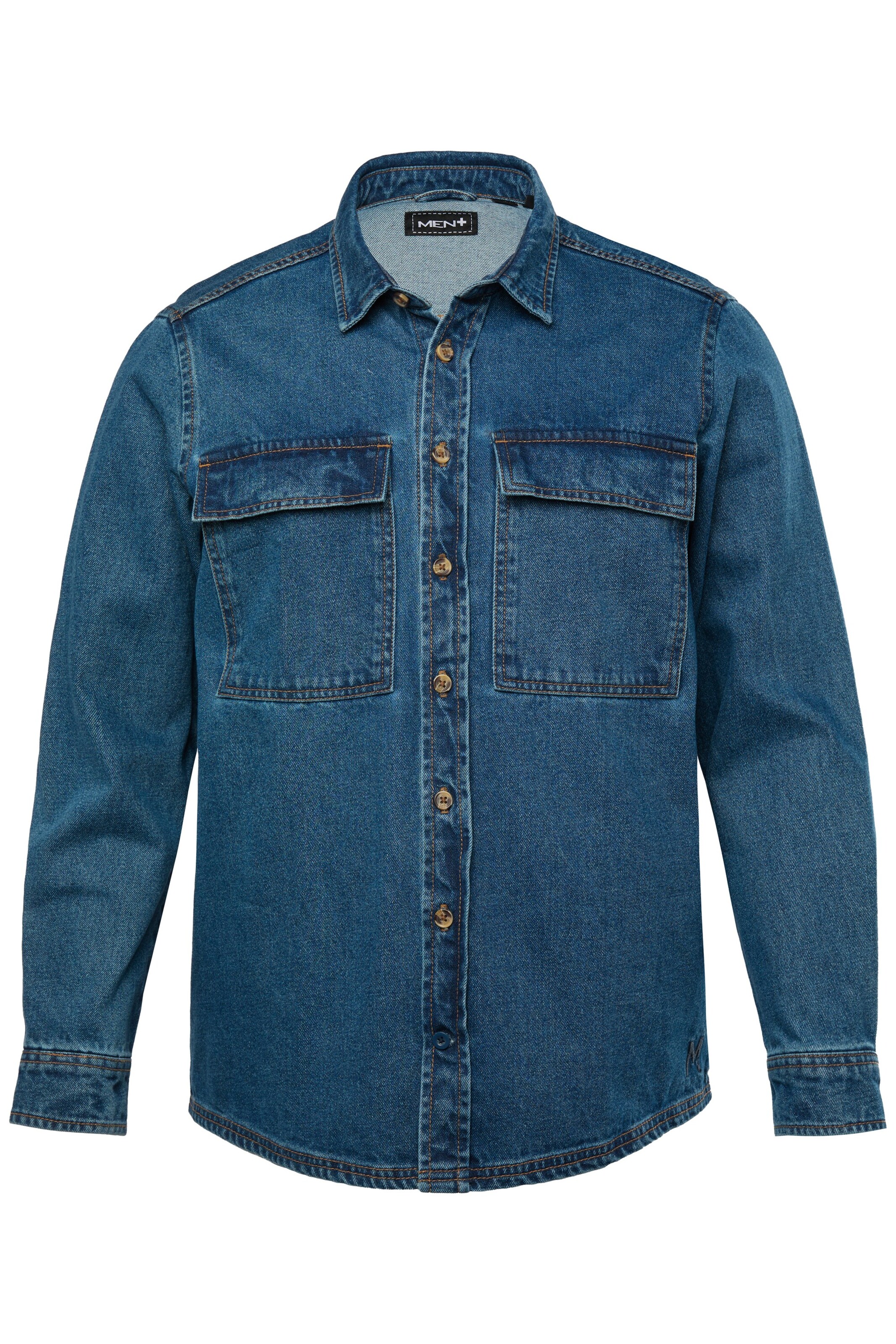 Men Plus Tussenjas in Blauw: voorkant