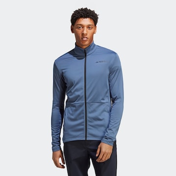 ADIDAS TERREX Athletic Fleece Jacket in Blue: front