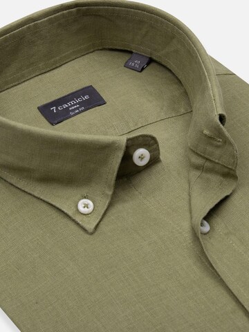 Slim fit Camicia business 'Leonardo Linen Man Shirt Pink' di 7Camicie in verde