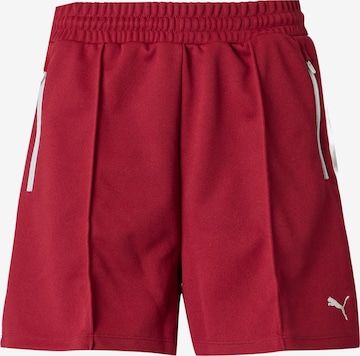 PUMA - Loosefit Calças de desporto 'T7' em rosa: frente