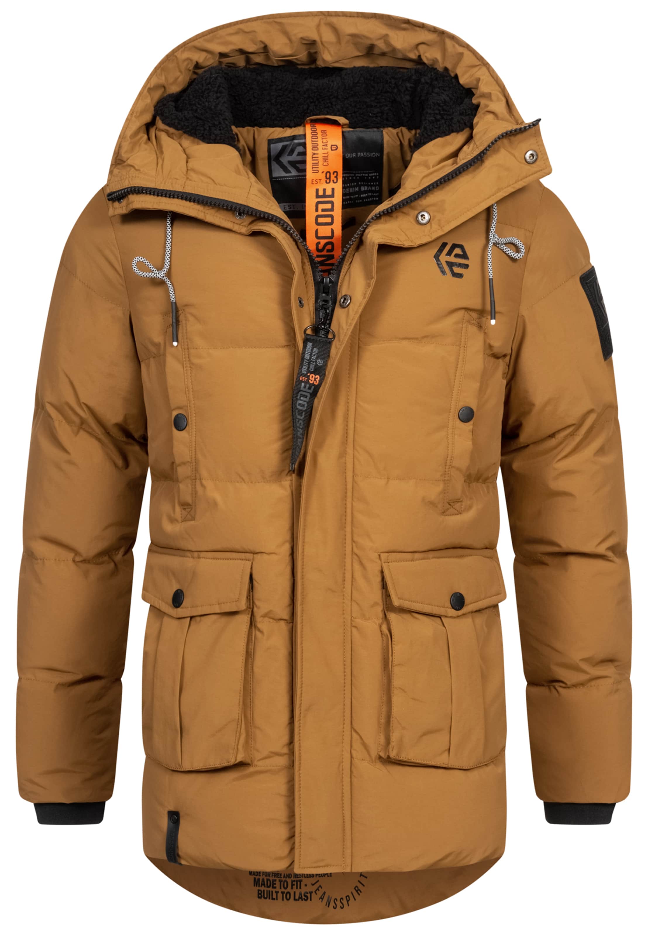 INDICODE JEANS Winterjas ' Rene ' in Bruin: voorkant