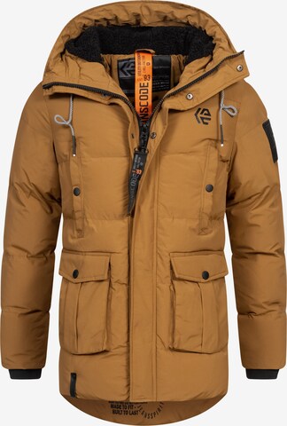 INDICODE JEANS Winter Jacket ' Rene ' in Brown: front