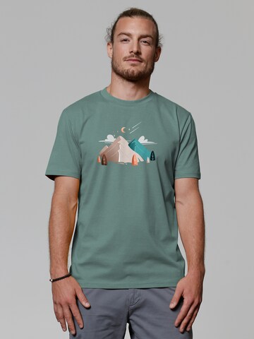 Watapparel Shirt 'Night & Clouds' in Grün: Vorderseite