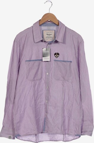 Pepe Jeans Button Up Shirt in XXL in Purple: front