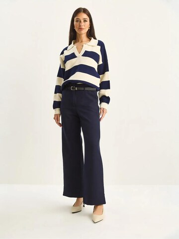 Bianco Lucci Wide leg Broek in Blauw