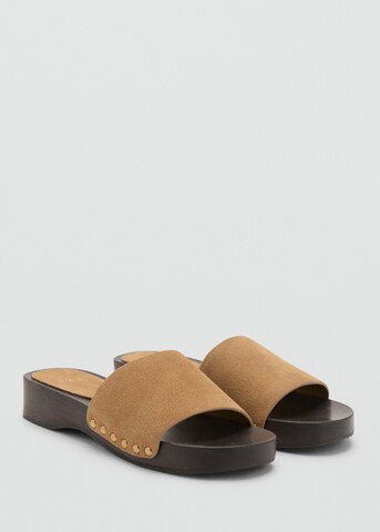 MANGO Pantolette 'Wooda' in Beige