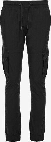 Threadbare Tapered Cargo trousers 'Prince' in Black: front