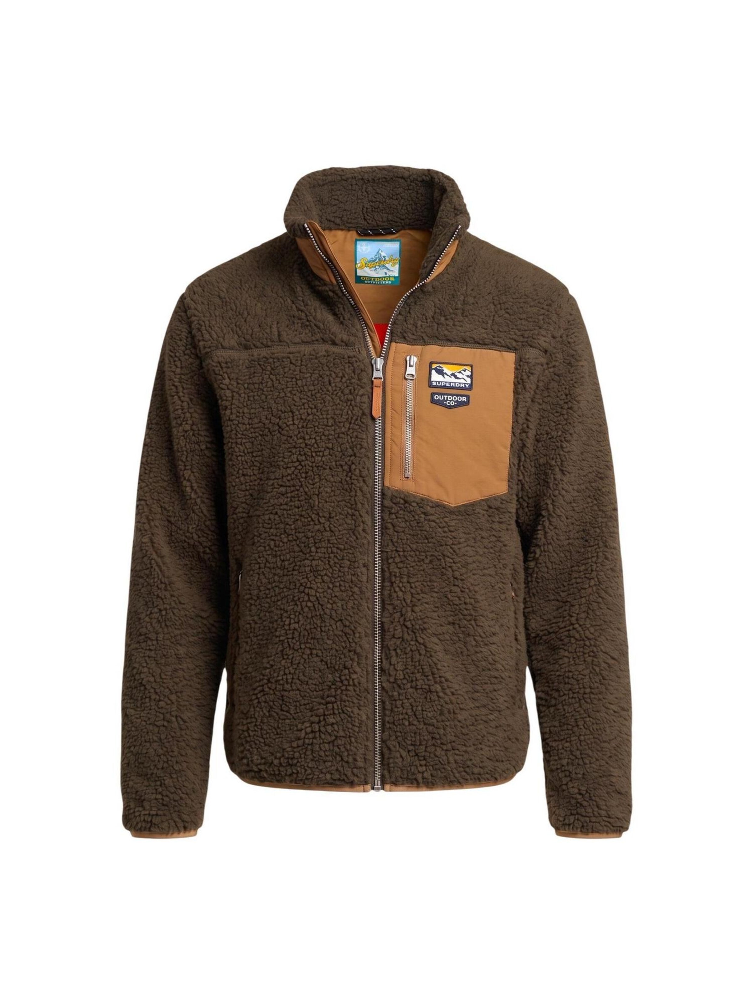 Superdry Fleece jas 'Mountain Full Zip Fleece SDM2014575A' in Groen: voorkant