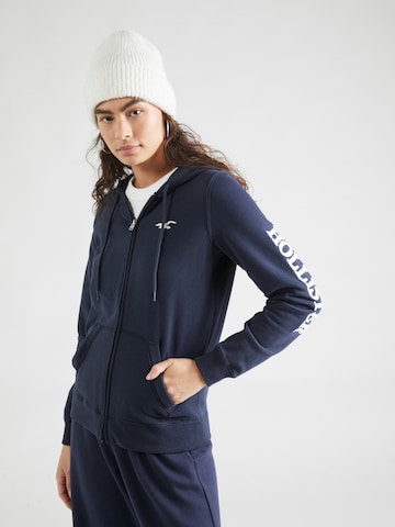 Veste de survêtement HOLLISTER en bleu : devant