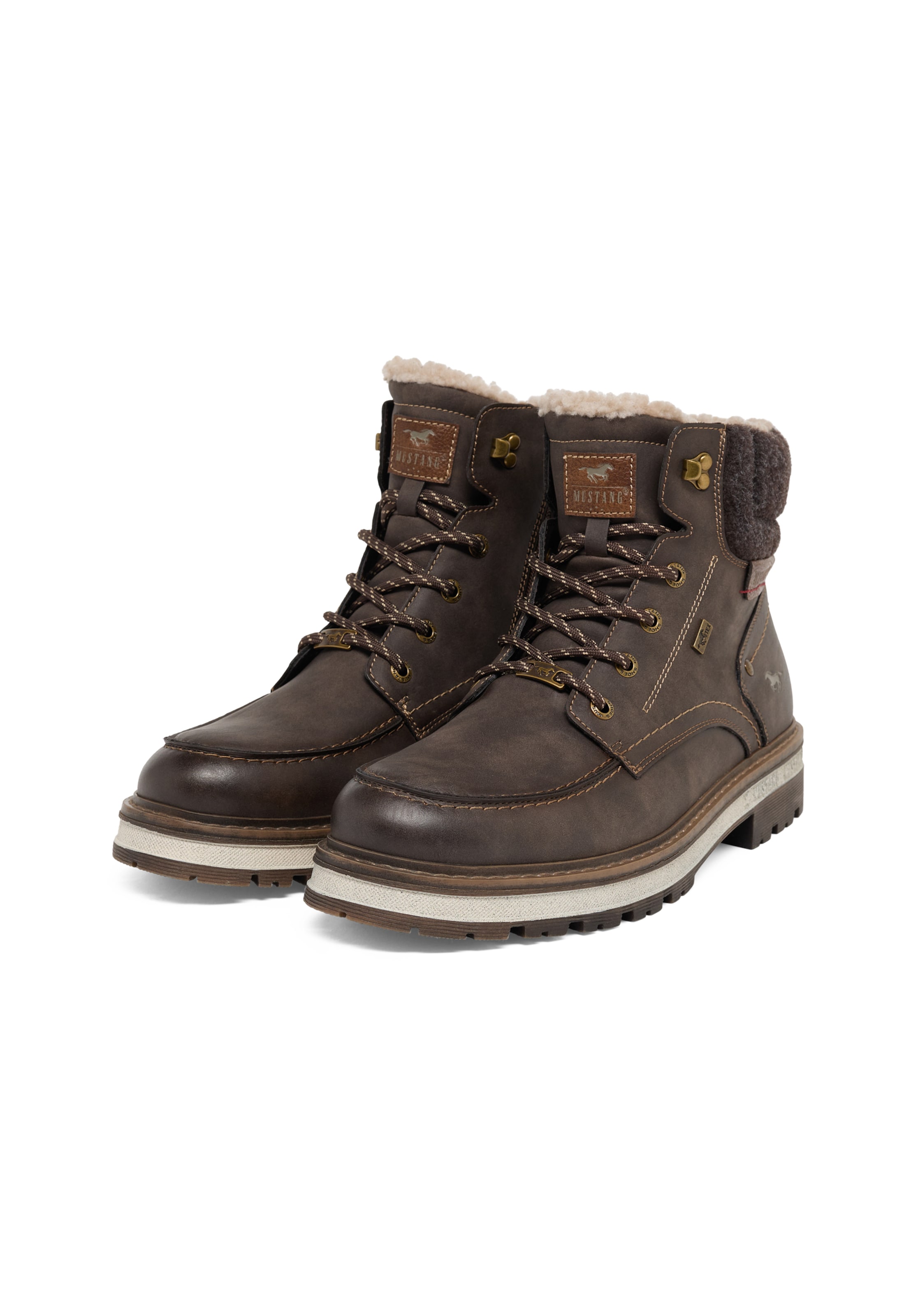 MUSTANG Lace-Up Boots 'Style Merem' in Brown