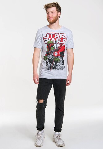 LOGOSHIRT T-Shirt "Boba Fett" in Weiß