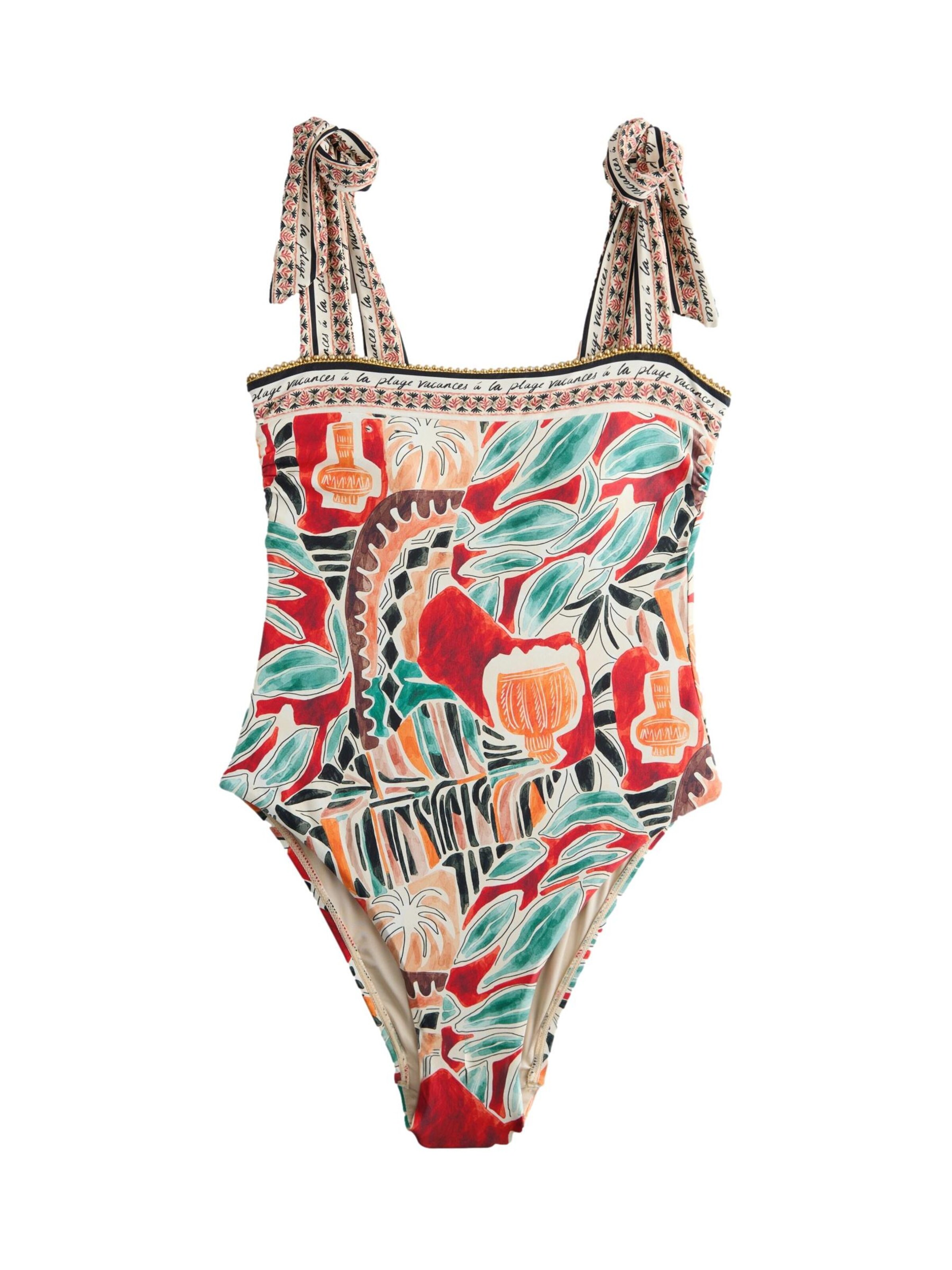 Next Bustier Badeanzug in Mischfarben: Vorderseite