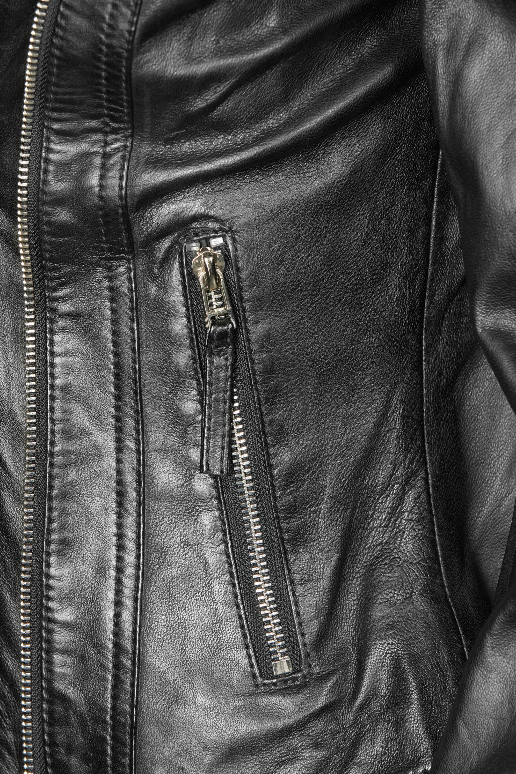 Apple of Eden Lederjacke AOE-129 in Schwarz