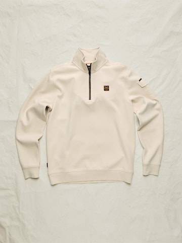 PME Legend Sweatshirt 'Sweatshirt with half-zip and badge' in Beige