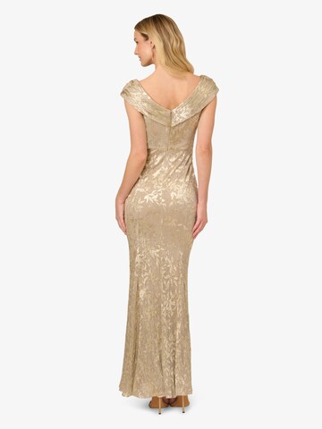 Adrianna Papell Langes Abendkleid 'Foil Leaf Mermaid Gown' in Gold