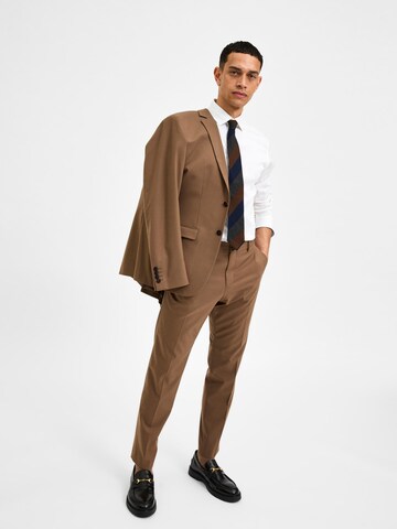 SELECTED Slim fit Pleated Pants 'Logan' in Beige