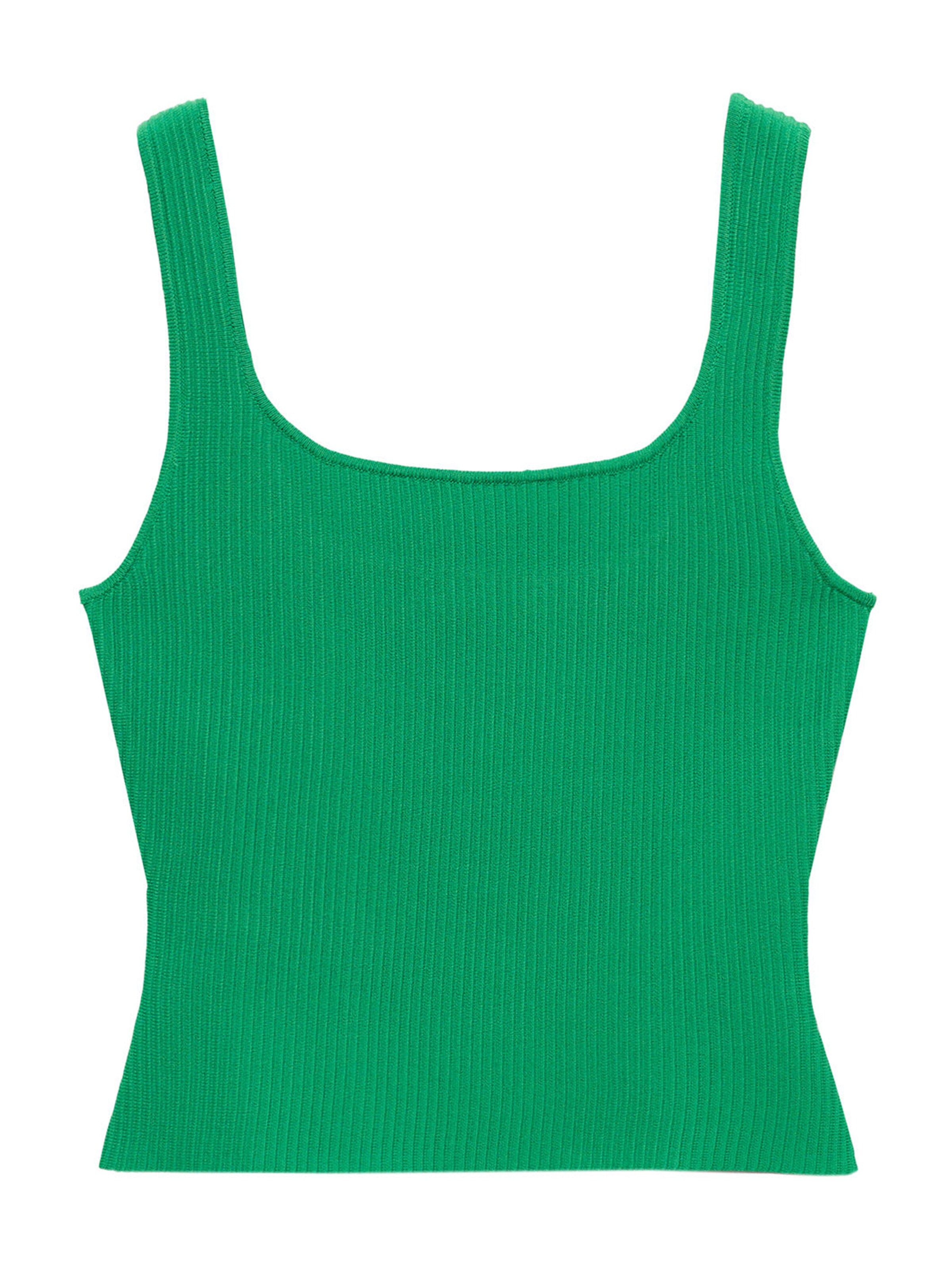 MANGO Top z dzianiny 'BERNAL' w kolorze zielony: przód