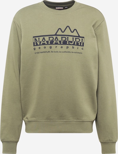 NAPAPIJRI Sweatshirt 'B-FABER' in de kleur Olijfgroen / Zwart, Productweergave