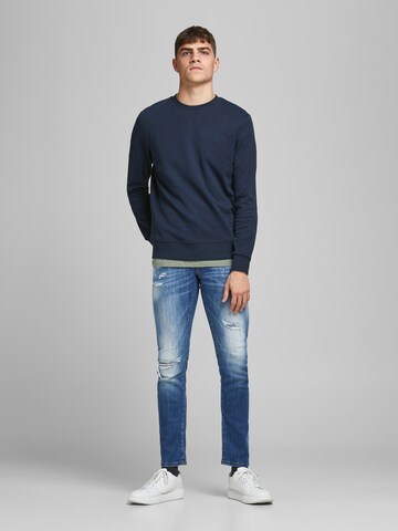 JACK & JONES كنزة رياضية بلون أزرق