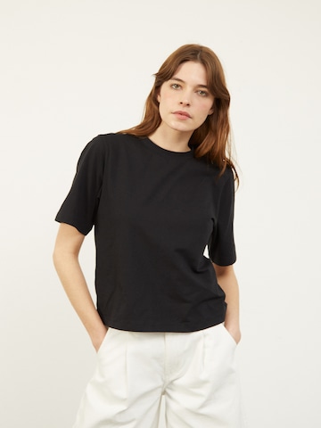 T-shirt Aligne en noir : devant