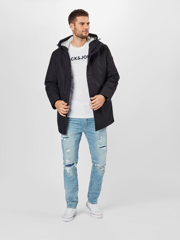 balta JACK & JONES Standartinis modelis Marškinėliai