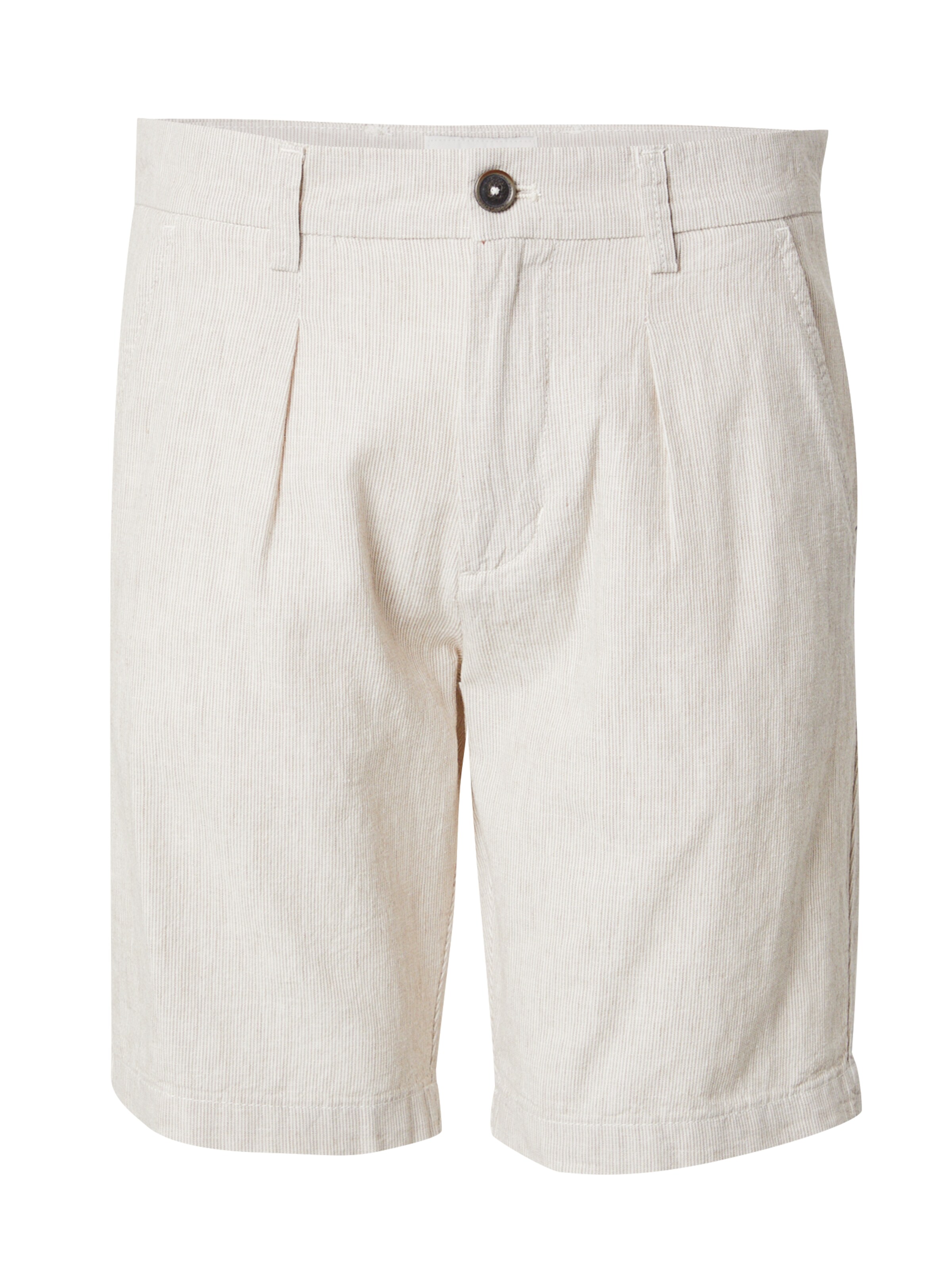 Bruun &amp; Stengade Regular Bandplooibroek &#x27;Apollon&#x27; in Beige: voorkant