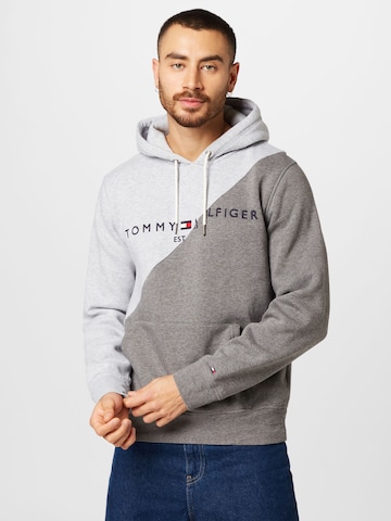 Sweat-shirt Tommy Jeans en gris : devant