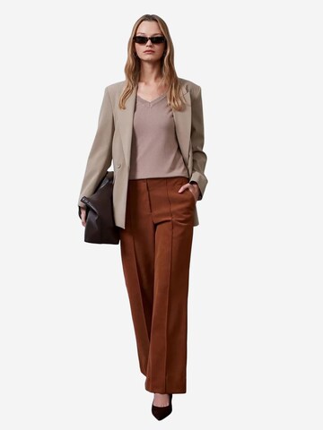 Dilvin Wide leg Broek 'Hose' in Bruin