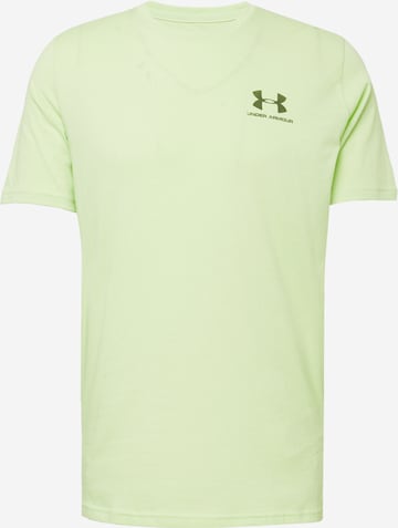 UNDER ARMOUR Performance Shirt 'Sportstyle' in Green: front