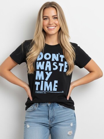 MAKAYA Shirt 'Don´t waste my time' in Black
