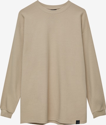 T-Shirt Pull&Bear en beige : devant