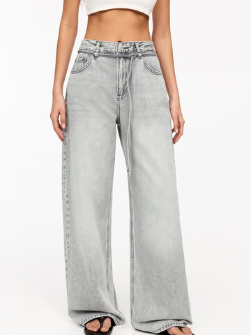 Pull&Bear Luźne Jeansy w kolorze szary: przód