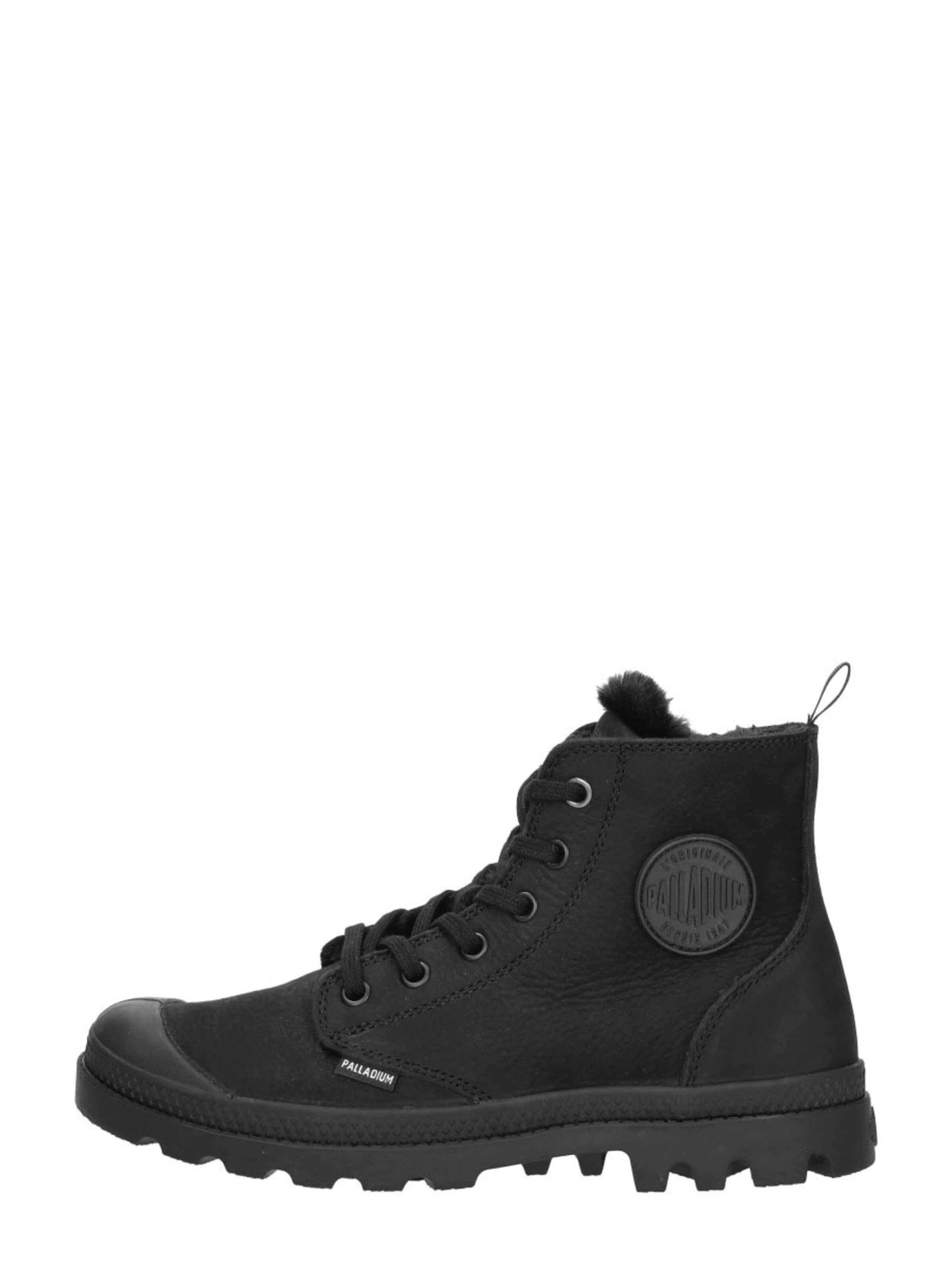Palladium Lace-Up Shoes 'Pampa Hi Zip L' in Black: front