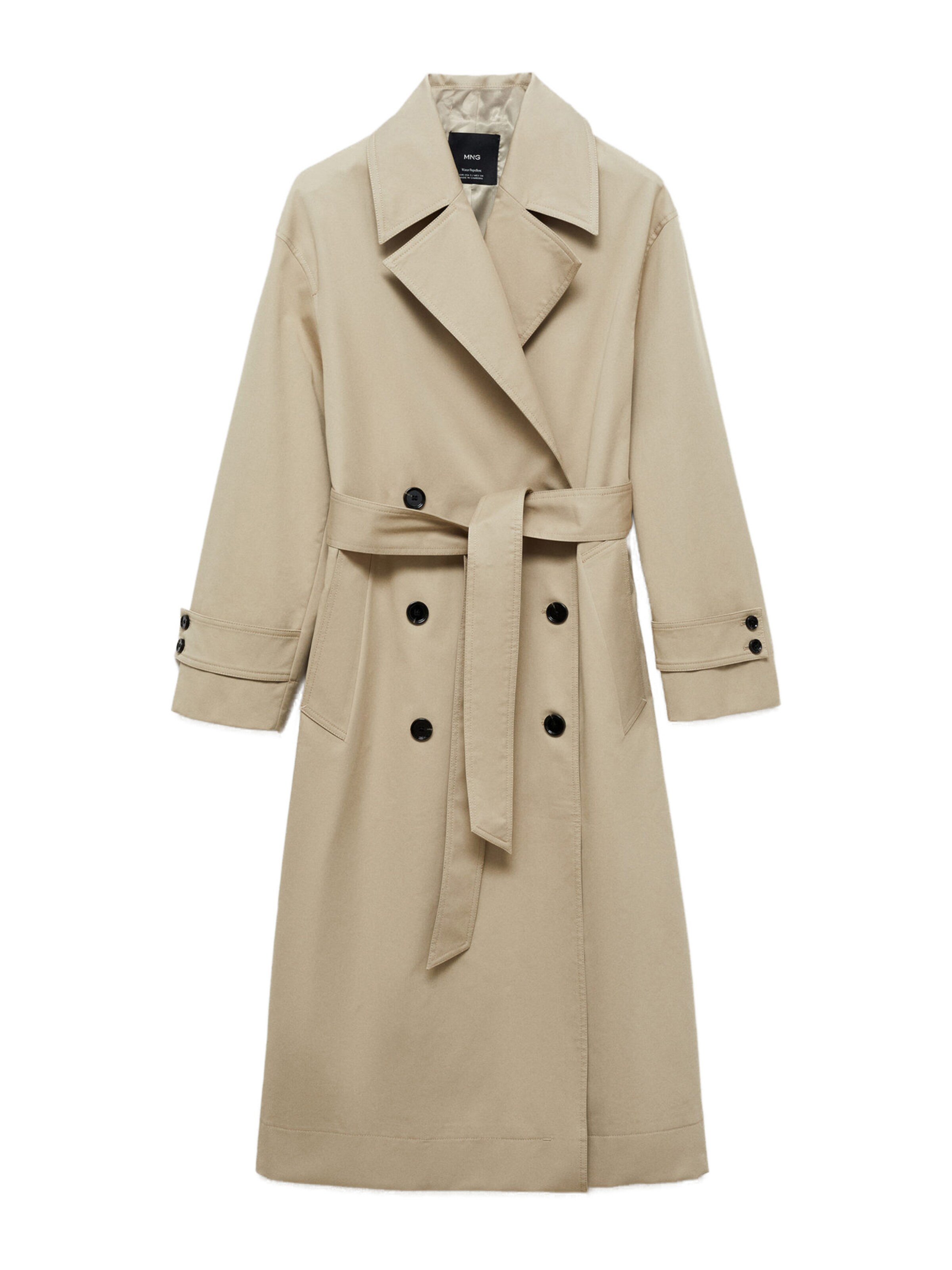 Palton de primăvară-toamnă 'Angela' de la MANGO pe verde: față