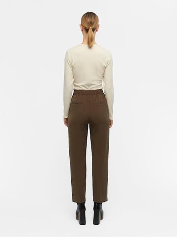 OBJECT Loose fit Pleat-Front Pants 'Sanni' in Brown