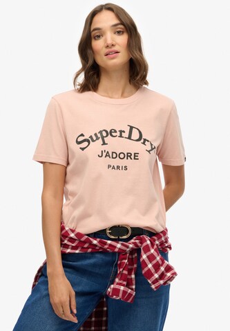 T-shirt Superdry en rose : devant