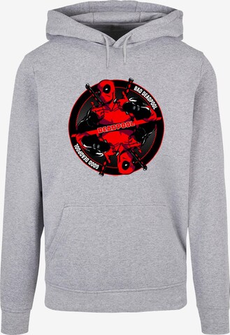 ABSOLUTE CULT Sweatshirt 'Deadpool - Good Bad' in Grey: front