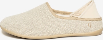 Gottstein Slippers 'Linen Slip-On' in Beige: front