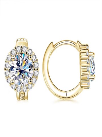 ROUGEMONT Jewellery Ohrringe 'Luxuriöse Moissanit Creolen Lumina 925 sterling Silber'‌‌‌‌‌ in Gold: Vorderseite