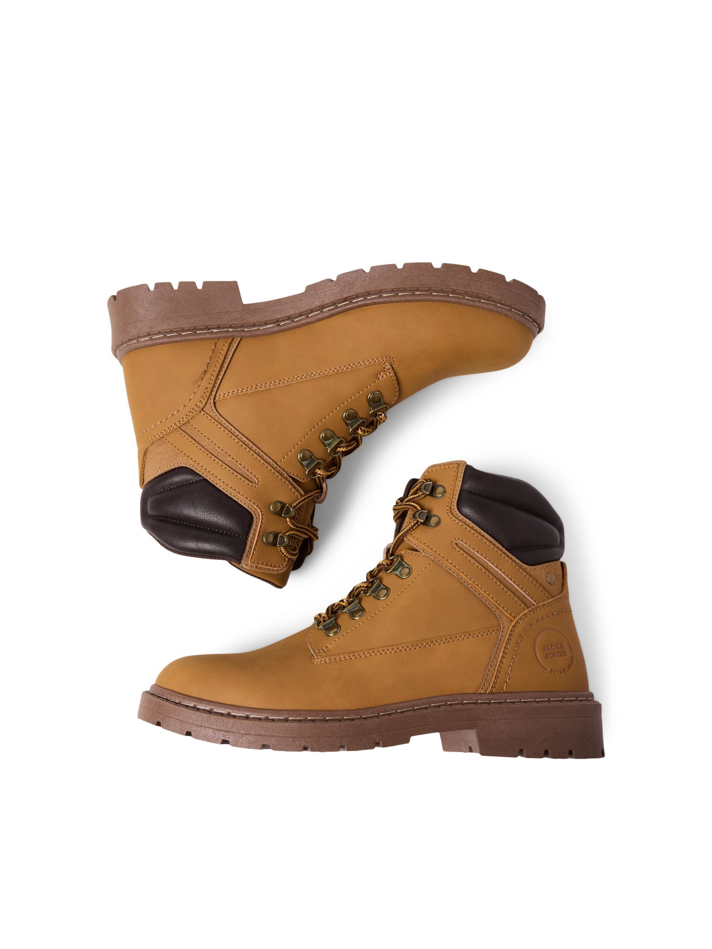 JACK & JONES - Botas con cordones en amarillo