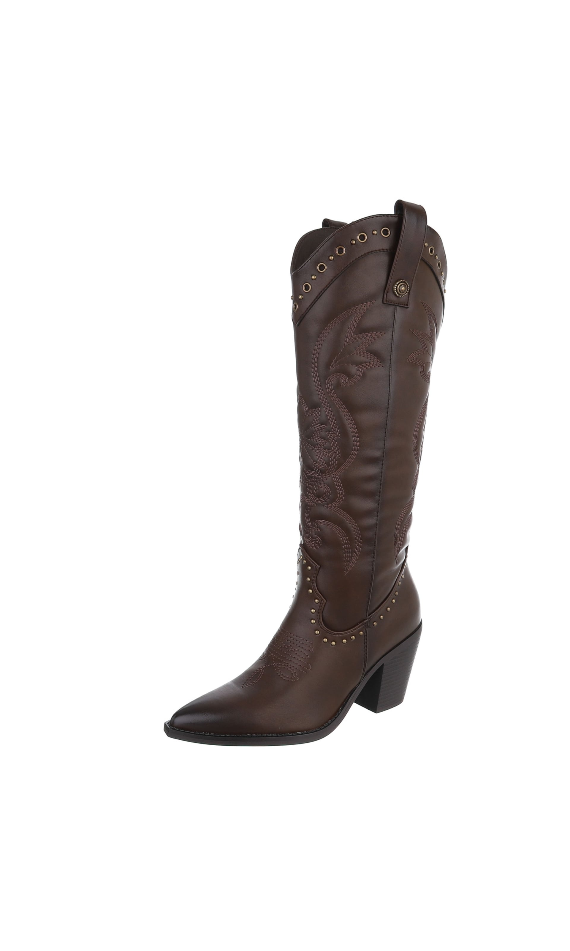 Ital-Design Cowboystiefel in Braun: Vorderseite