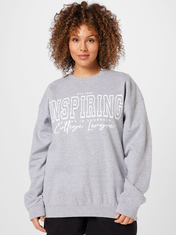 River Island Plus Sweatshirt 'INSPIRE' in Grey: front