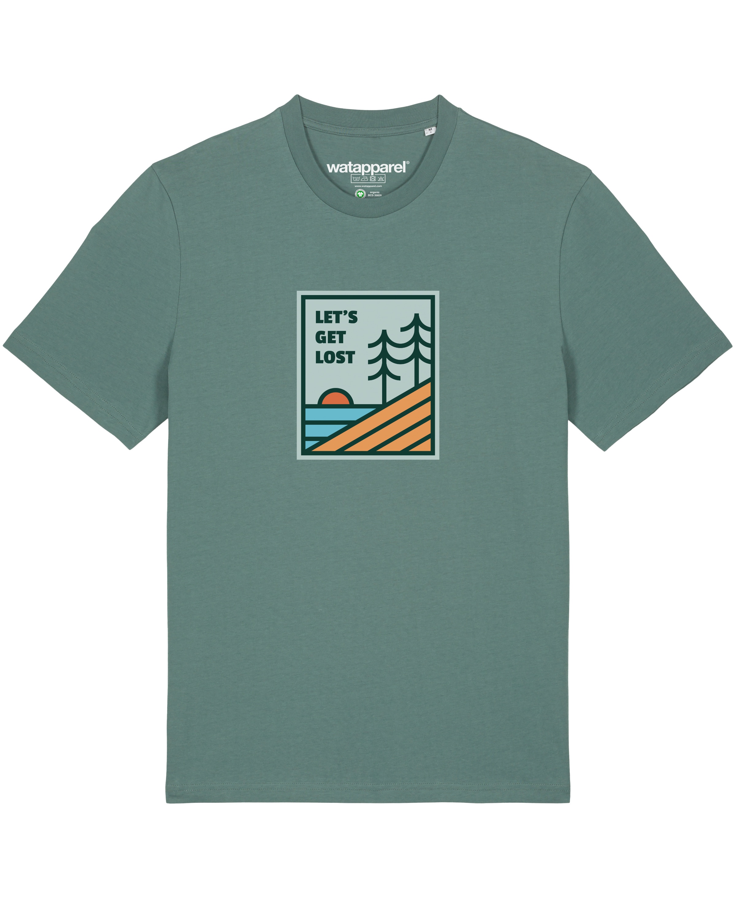 Maglietta ' Let's Get Lost ' di Watapparel in verde: frontale