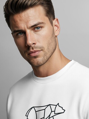 Neverless Sweatshirt 'Bär Lineart Polygon' in White