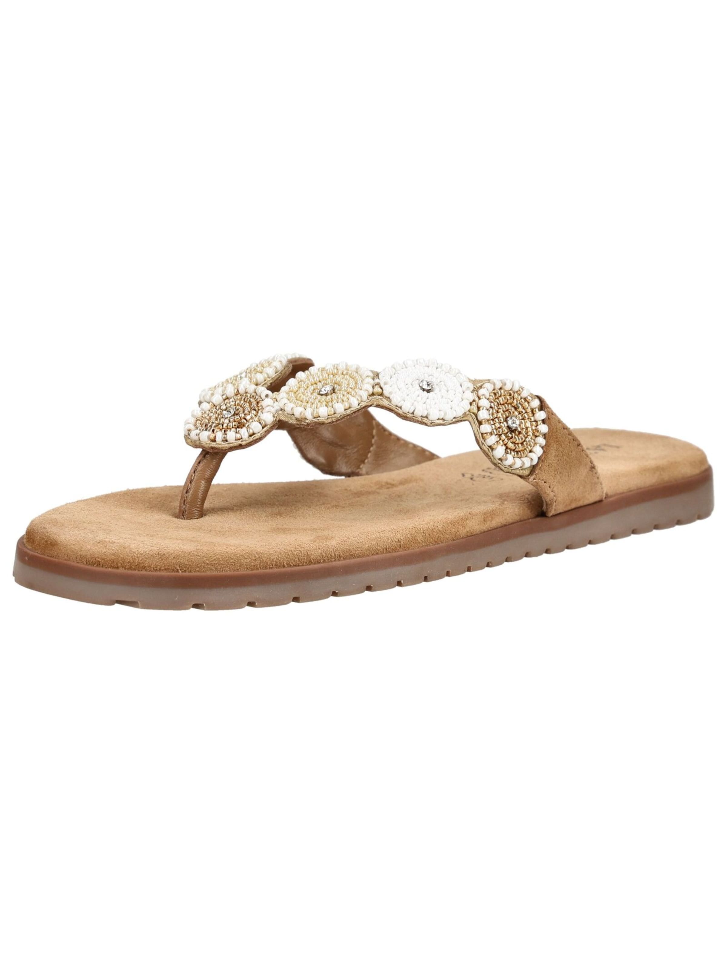 LAZAMANI T-Bar Sandals in Beige: front