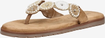 Tongs LAZAMANI en beige : devant