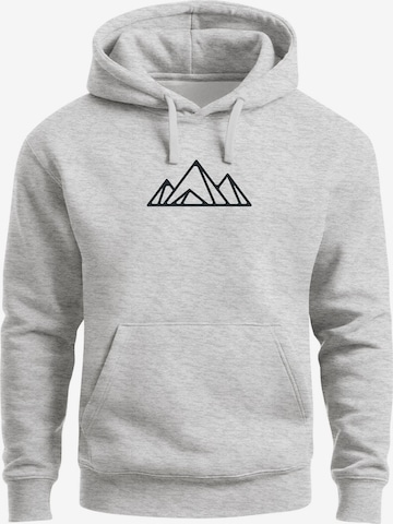 Neverless Sweatshirt 'Berg Polygon' in Grau: Vorderseite