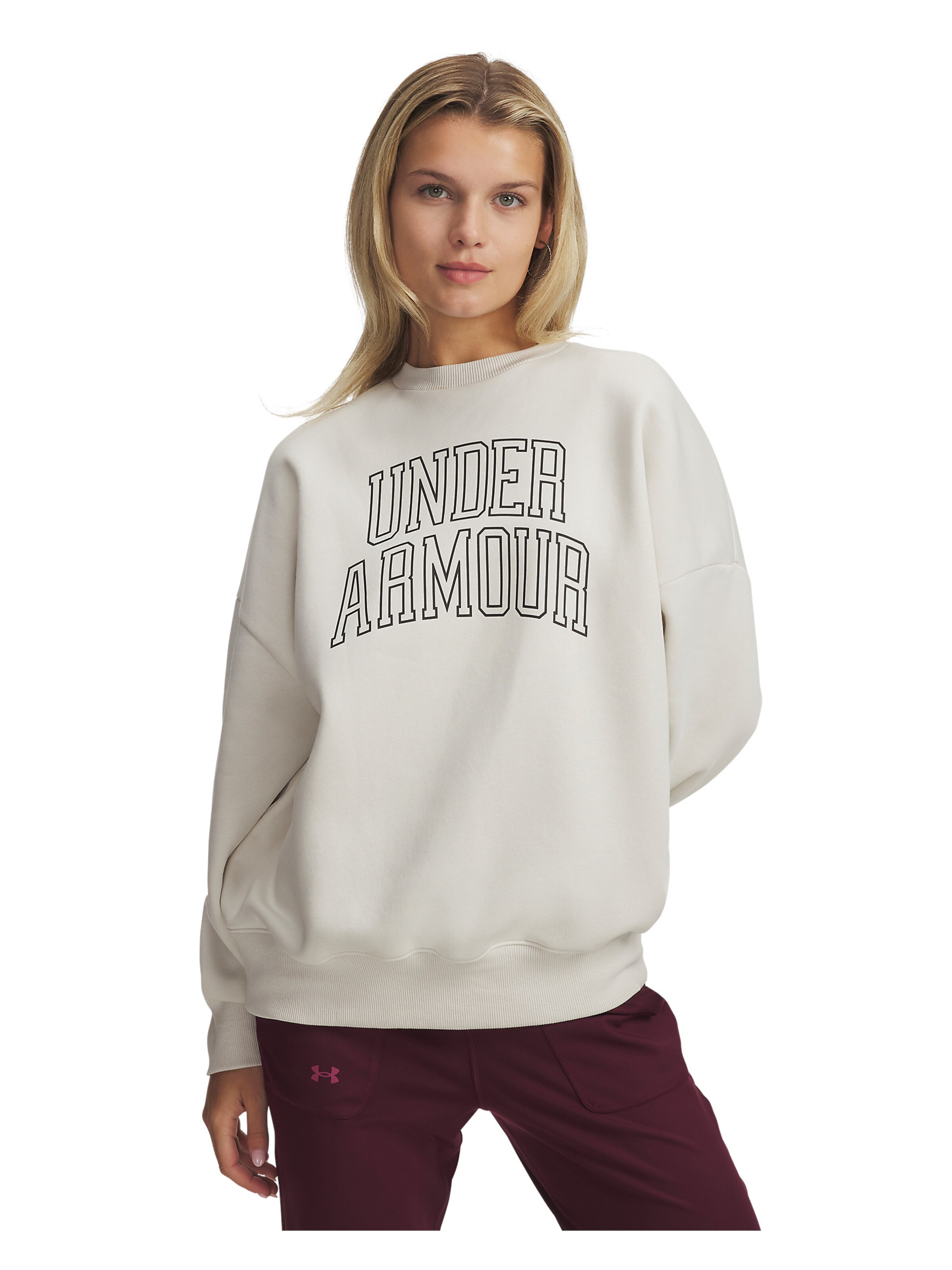UNDER ARMOUR Sportief sweatshirt in Wit: voorkant